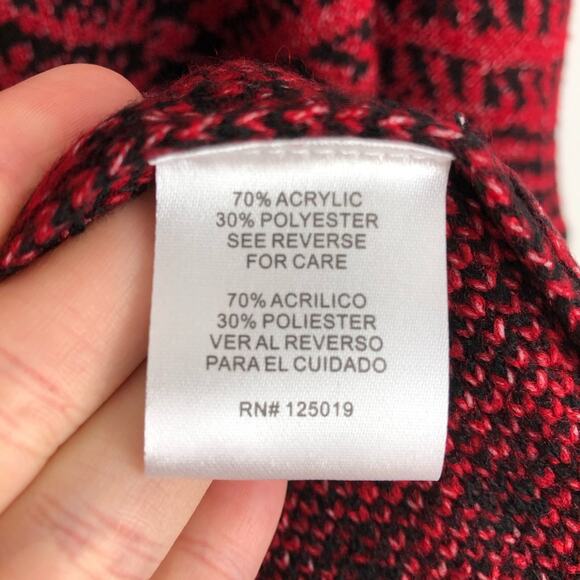 Joseph A Plaid Turtleneck Sweater Red Black Women's Size Medium NWT - Picture 9 of 10